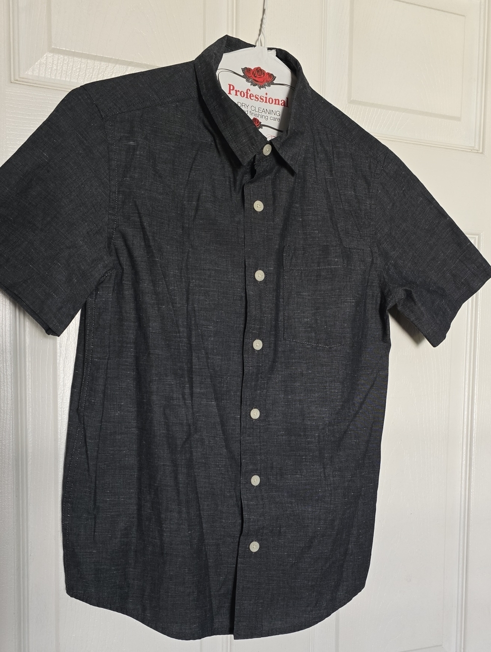 Boys' urban pipeline Short Sleeve Button-Down Shirt - Charcoal